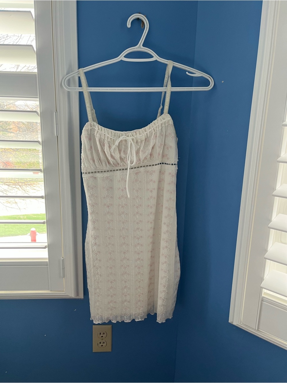 Garage White Lace-Trim Slip Dress